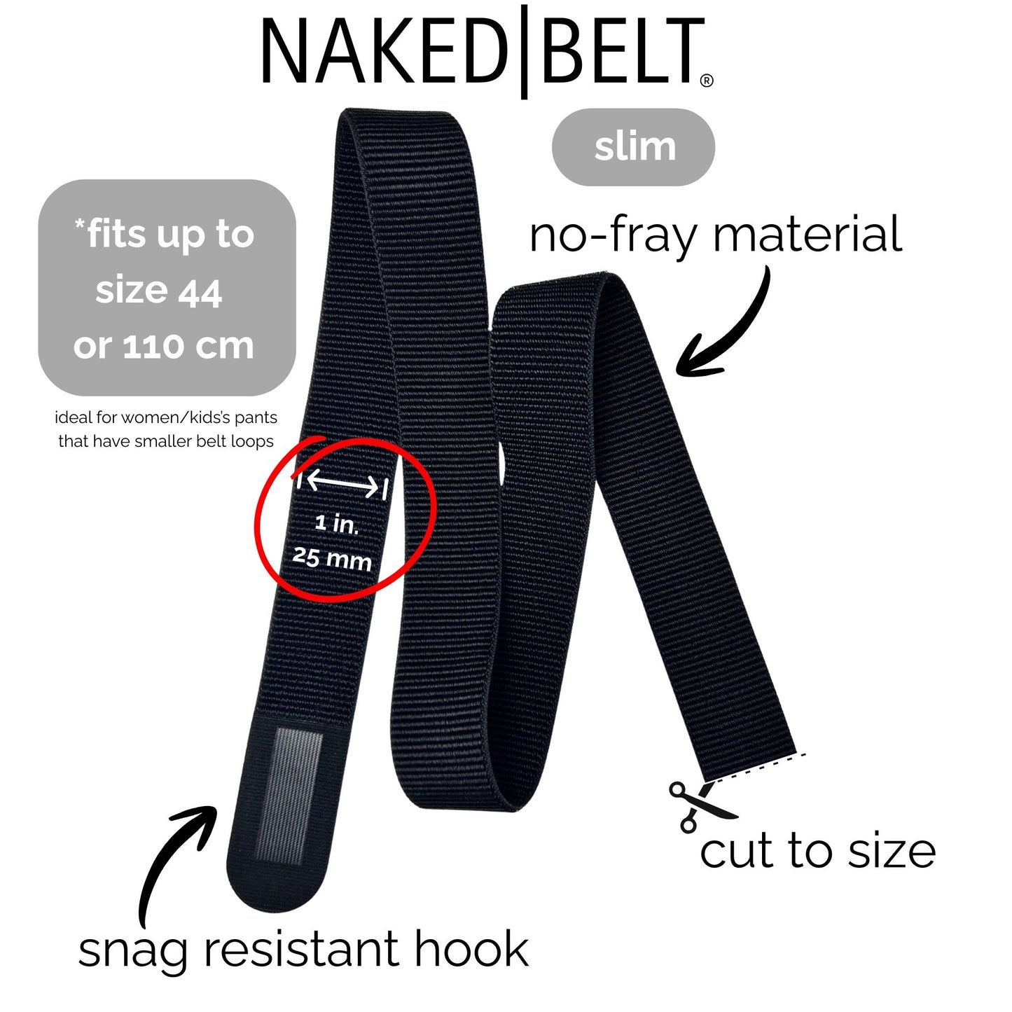 Naked Belt (Slim - 1 inch wide)